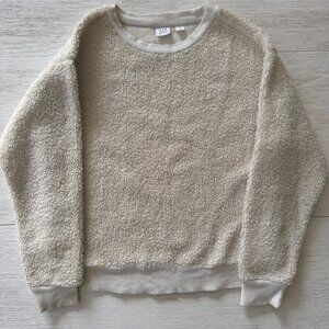 GAP Kids - Teddy Fleece 100% Polyester Sweater - Cream/Off-White - Size L (10)